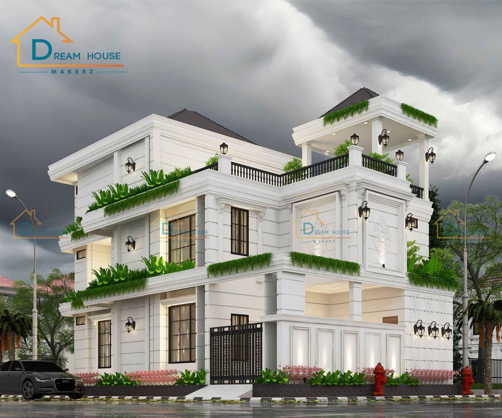 Triplex Classic Residential House Design