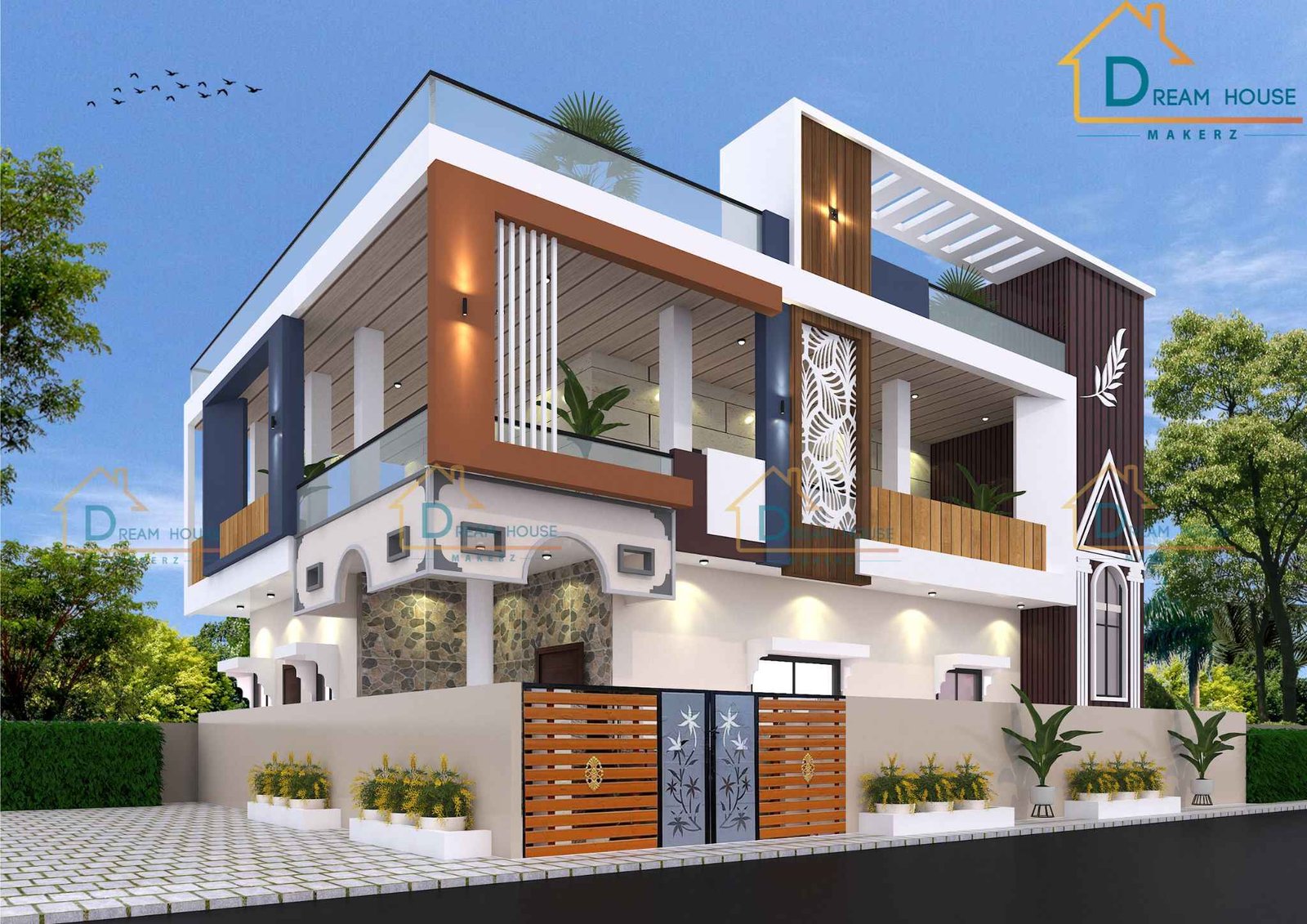 Duplex Modern Residential House Design