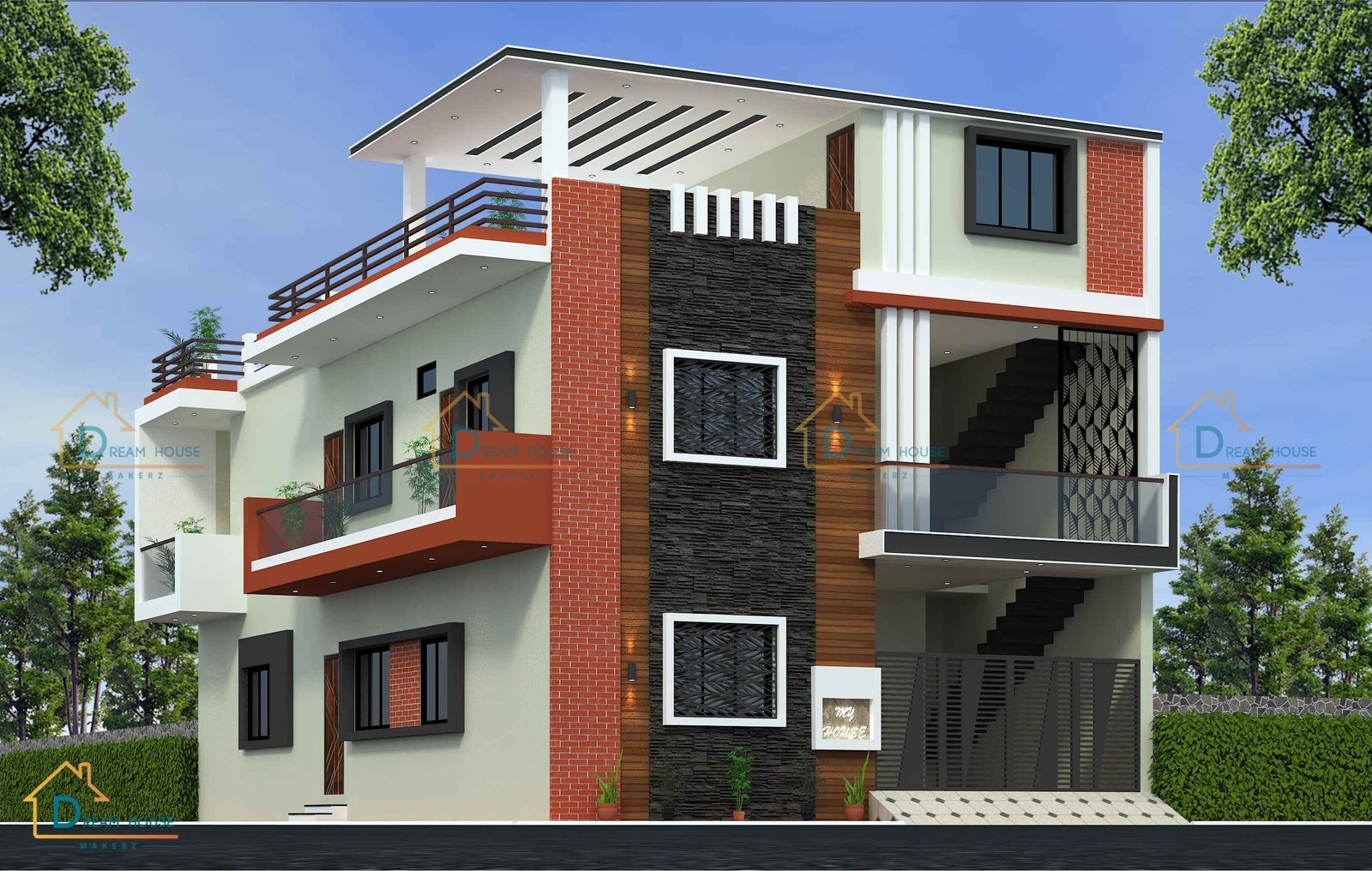 Duplex Modern Residential House Design
