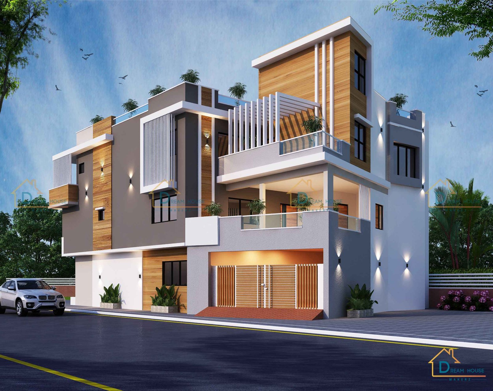 Triplex Contemporary Residential House Design